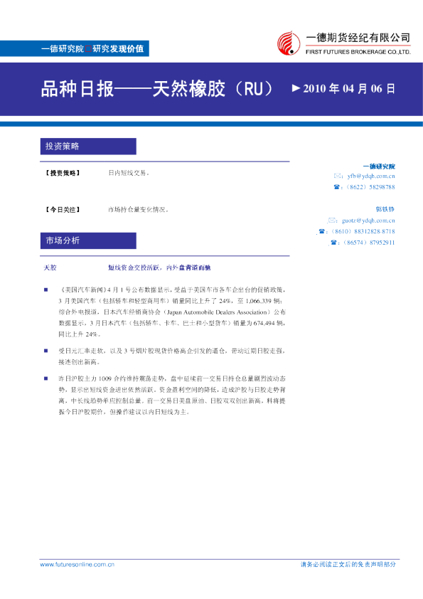 天胶：短线资金交投活跃,内外盘背道而驰