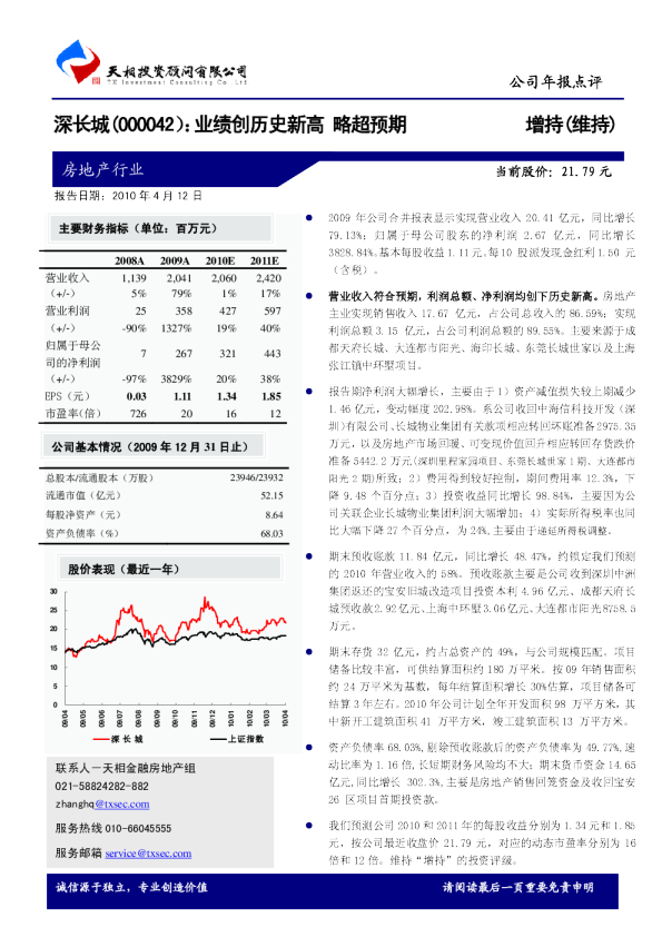 深长城：业绩创历史新高，略超预期