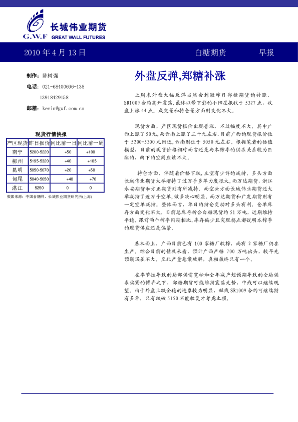 长城伟业白糖期货