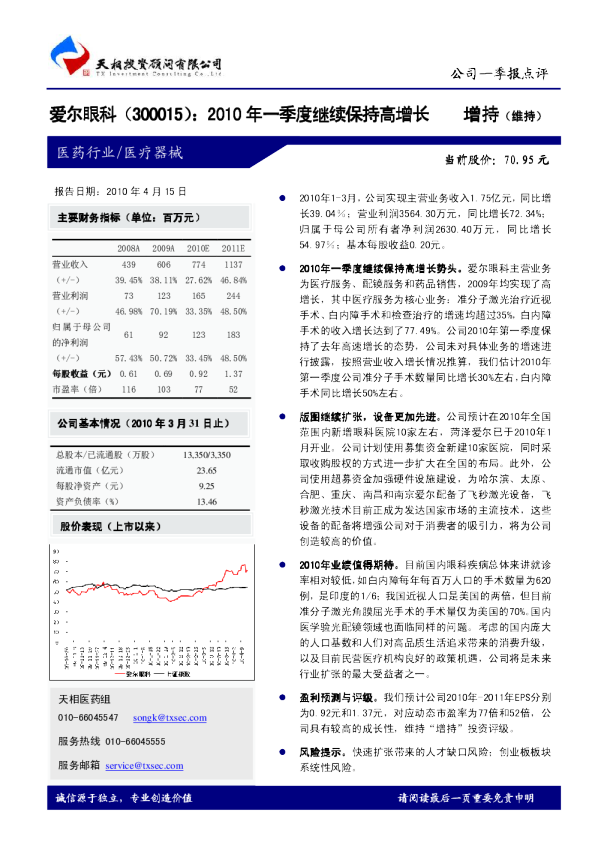2010年一季度继续保持高增长