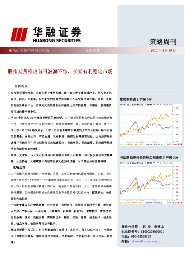 策略周刊：股指期货推出首日波澜不惊,长期有利稳定市场