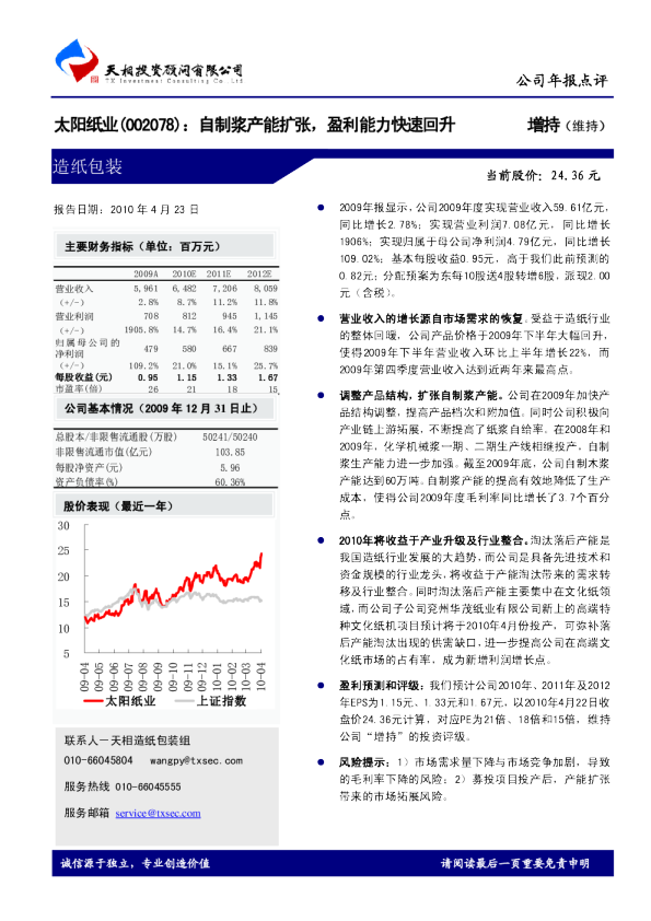自制浆产能扩张，盈利能力快速回升