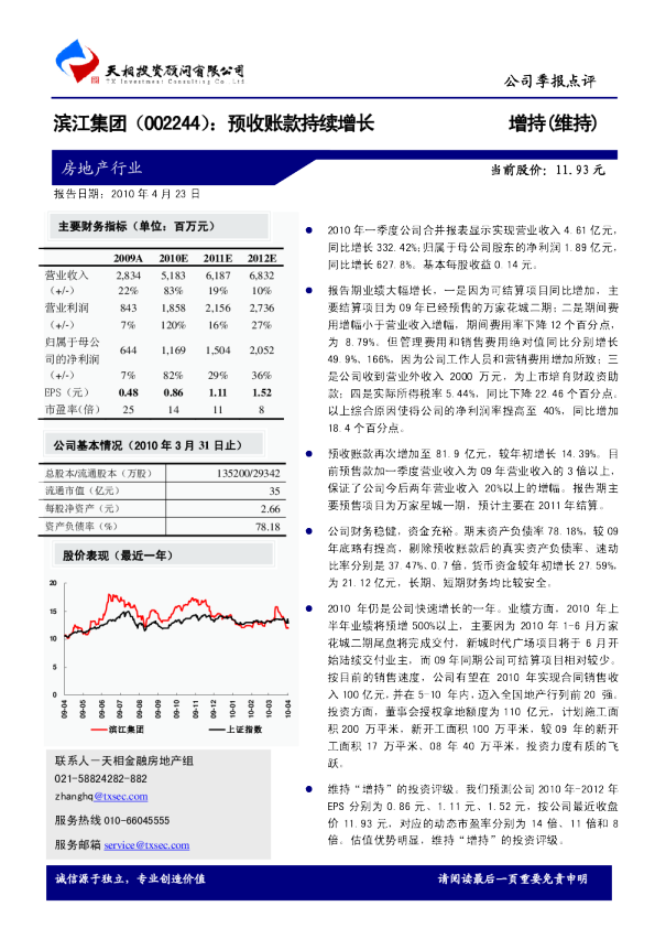 预收账款持续增长
