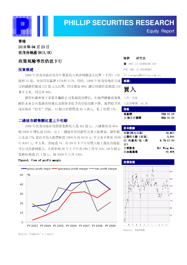 世茂房地产：政策风险导致估值下行