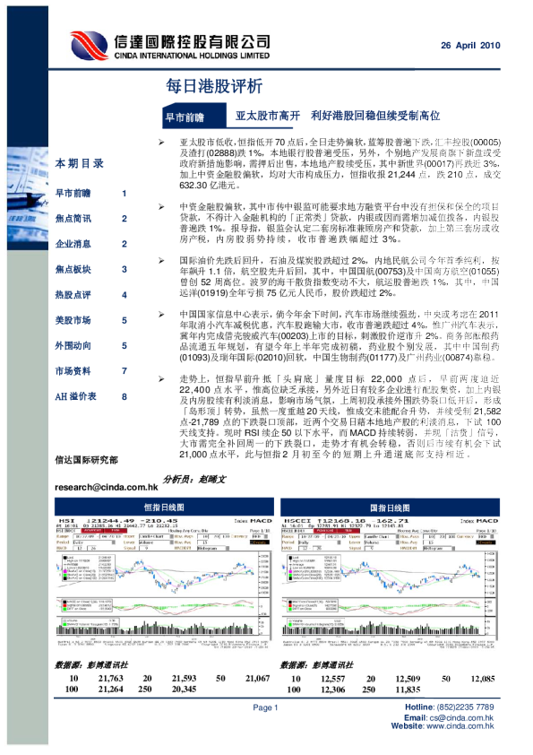 亚太股市高开利好港股回稳但续受制高位
