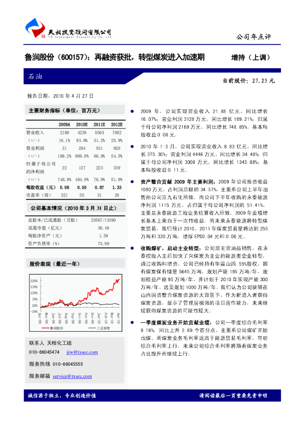 鲁润股份：再融资获批，转型煤炭进入加速期