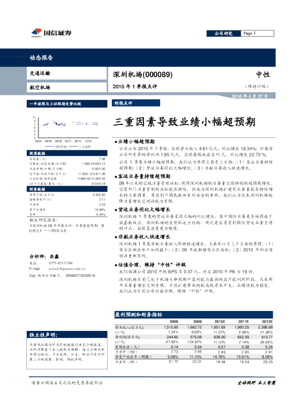 三重因素导致业绩小幅超预期