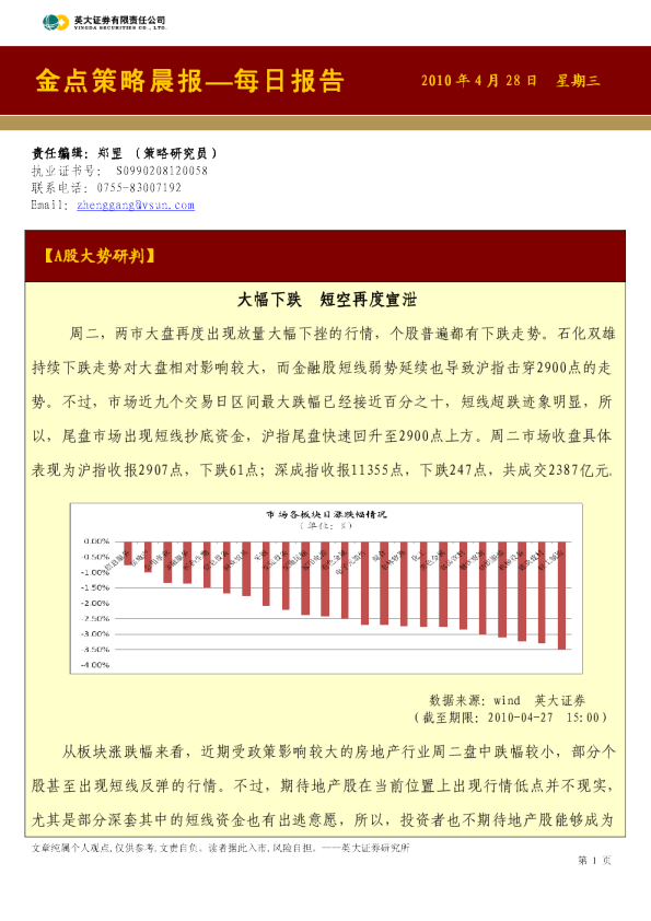 英大证券金点策略晨报