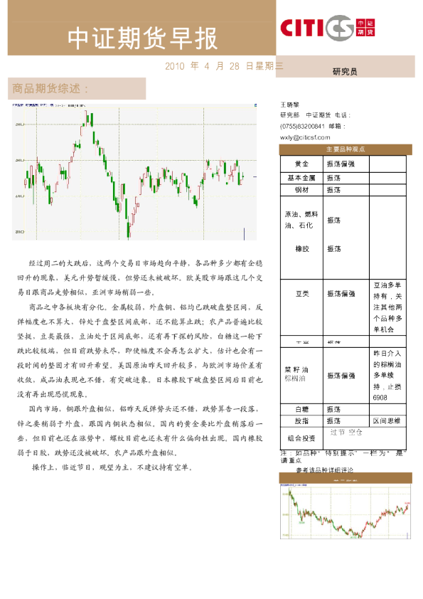 中证期货早报：外围商品涨跌互相 国内市场仍,然震荡偏弱