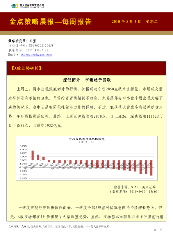 英大证券金点策略晨报