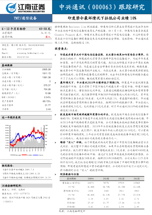 印度禁令最坏情况下拉低公司业绩10%