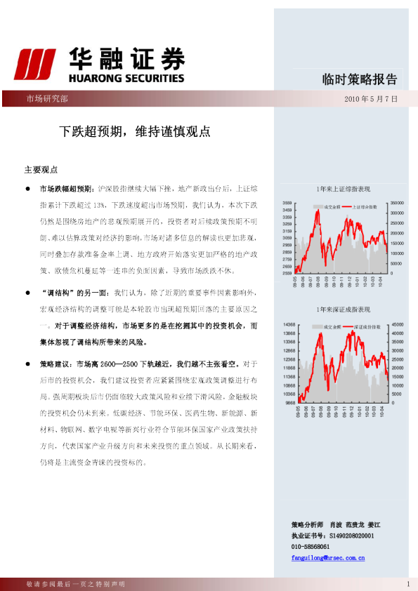 临时策略报告：下跌超预期,维持谨慎观点