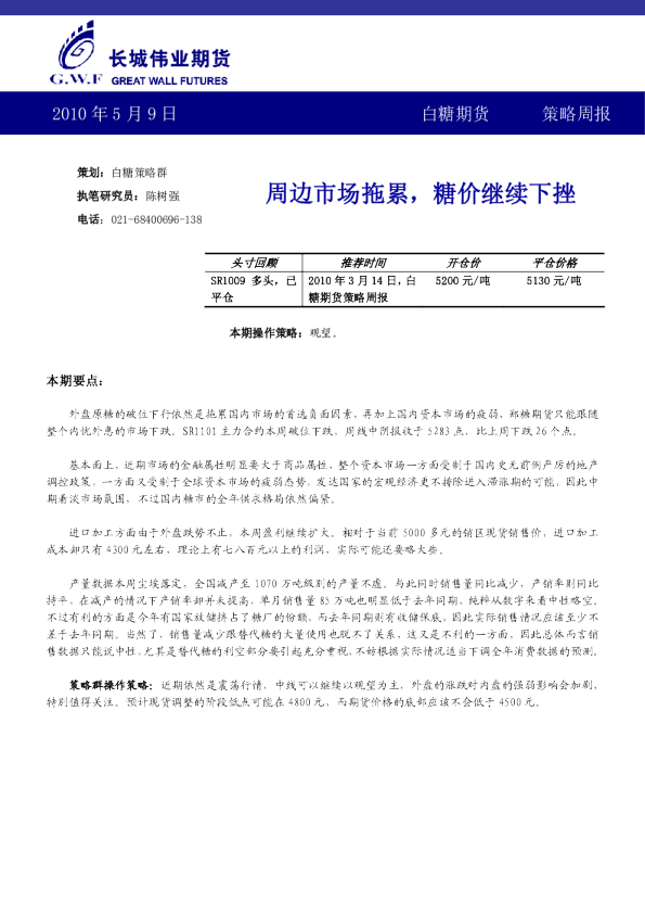 白糖期货：周边市场拖累,糖价继续下挫