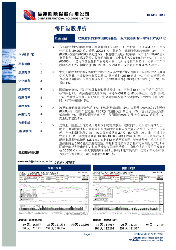 信达国际每日港股评析