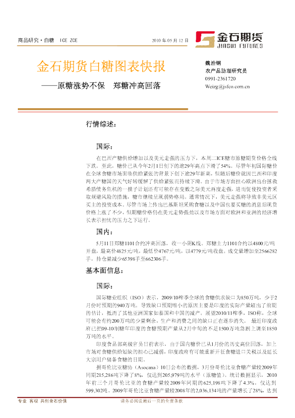 白糖图表快报：原糖涨势不保,郑糖冲高回落
