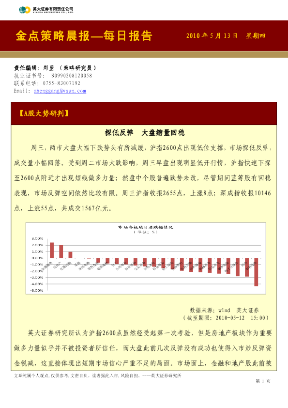 英大证券金点策略晨报