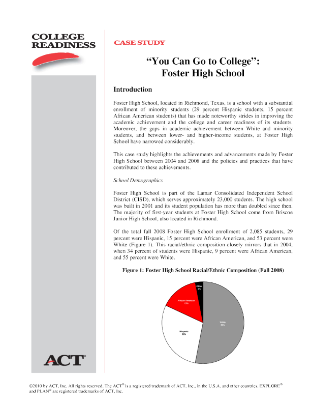 You Can Go to College: Foster High School