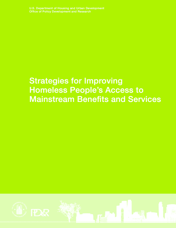 Strategies for improving homeless people s access to mainstream