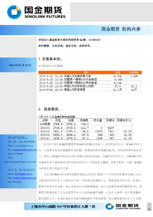 国金期货机构内参