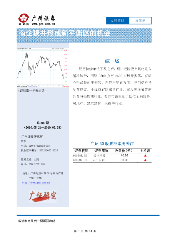 A股策略：有企稳并形成新平衡区的机会