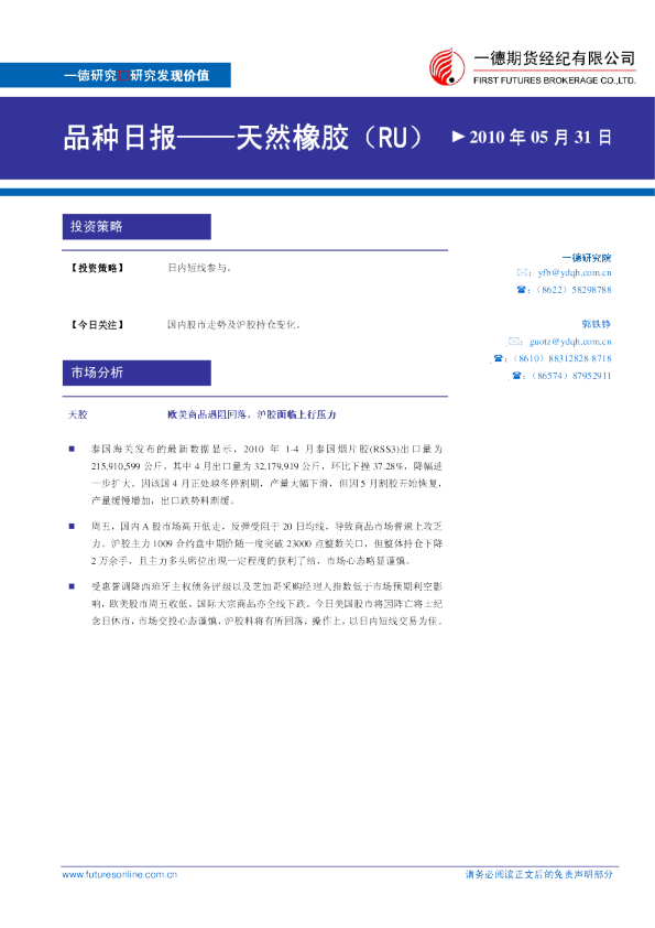 天然橡胶：欧美商品遇阻回落,沪胶面临上行压力