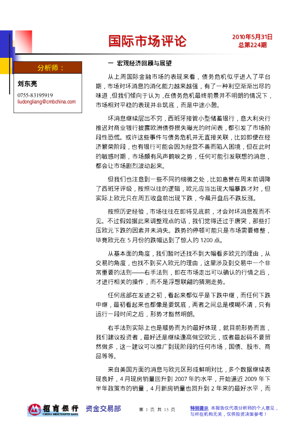 招商银行国际市场评论