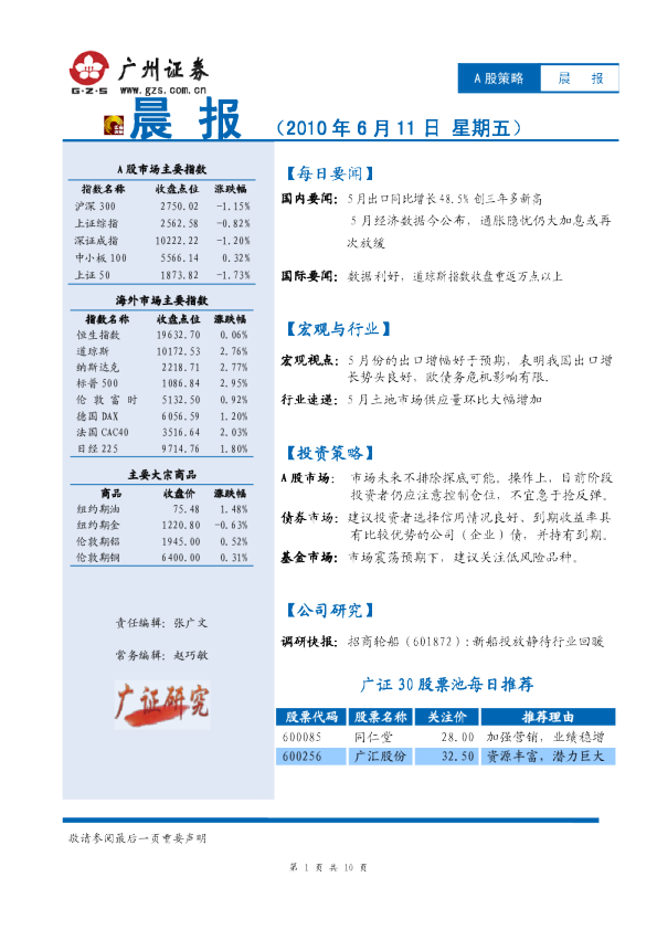 广州证券晨报