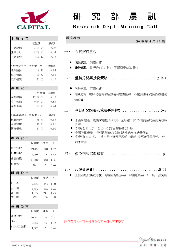 群益证券研究部港股晨讯
