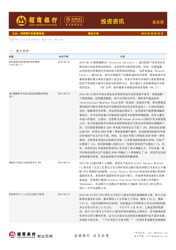 招商银行金葵花投资资讯基金篇