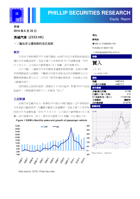 长城汽车：三驾马车支撑强劲的成长预期