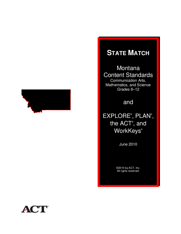 State Match: Montana Content Standards