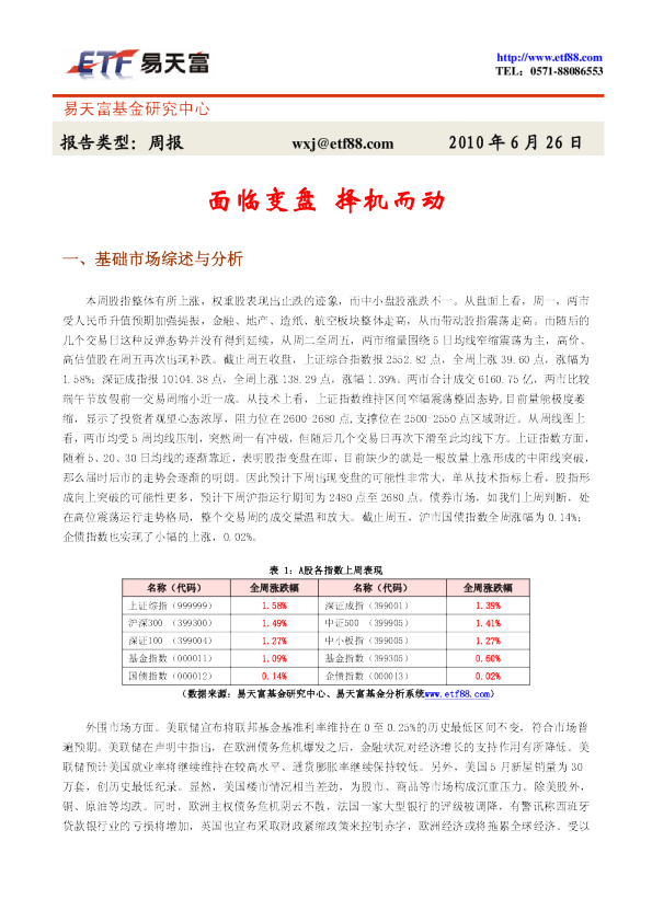 周报:面临变盘,择机而动