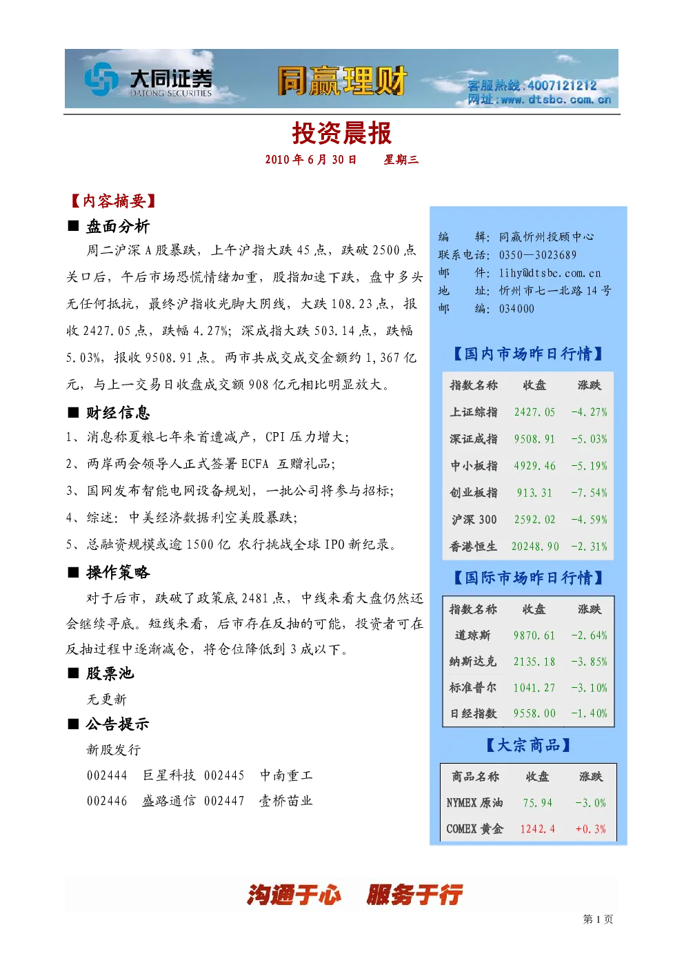 报告封面