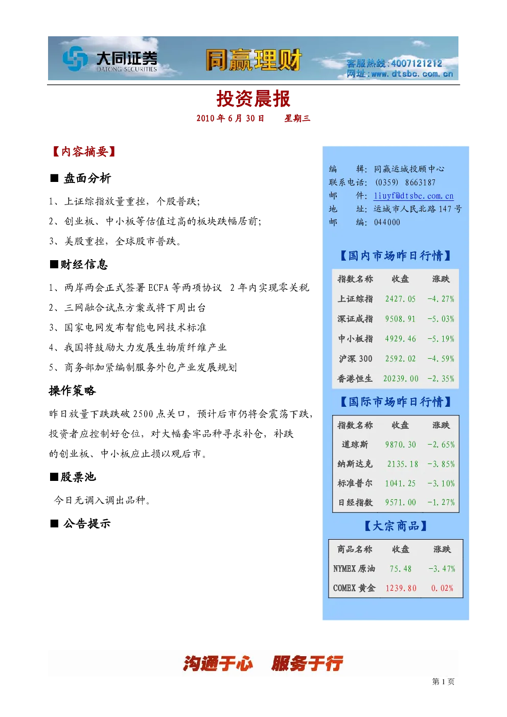 报告封面