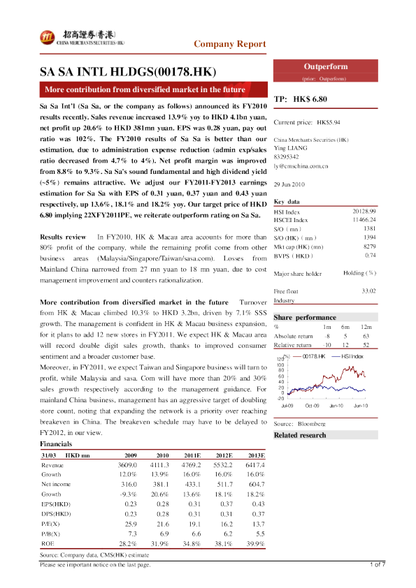 莎莎国际：各区域业务齐头并进