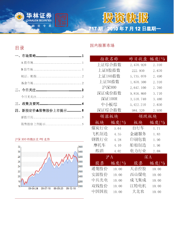 华林证券投资快报