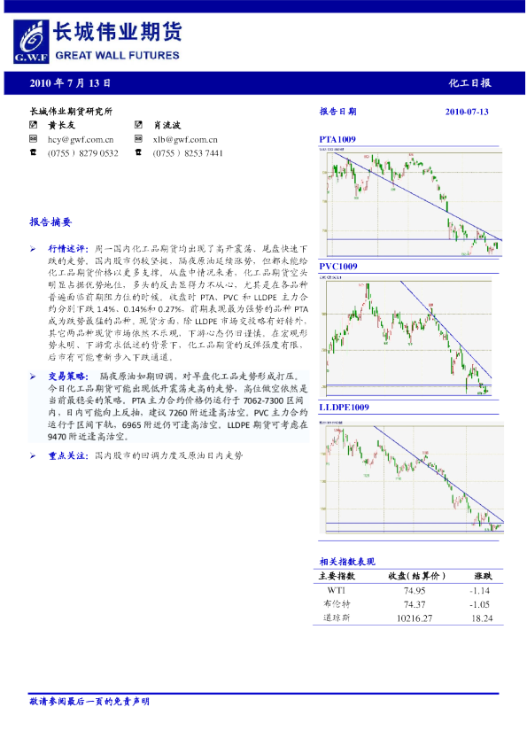 长城伟业期货化工日报