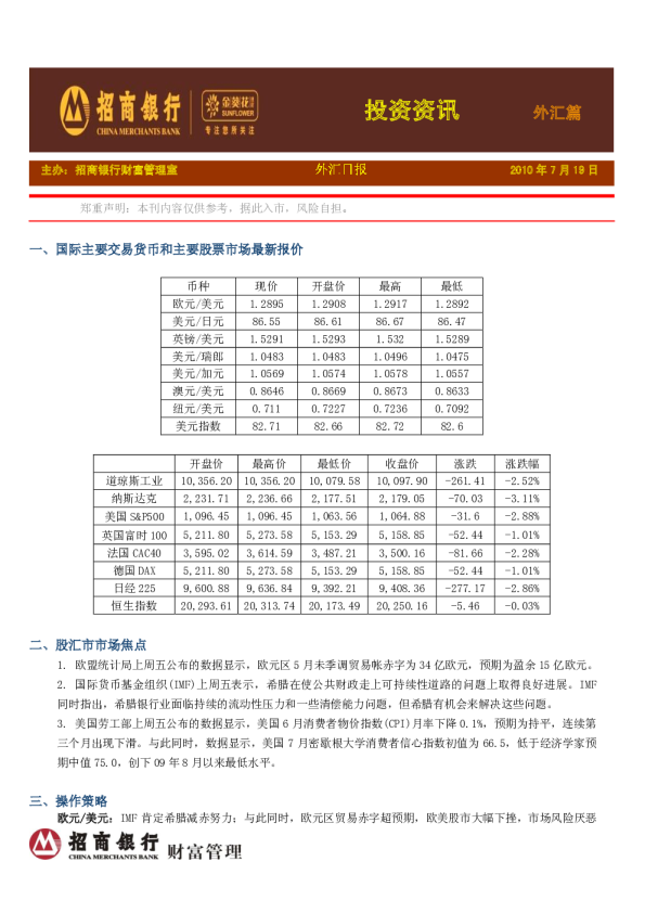 金葵花投资资讯-外汇篇