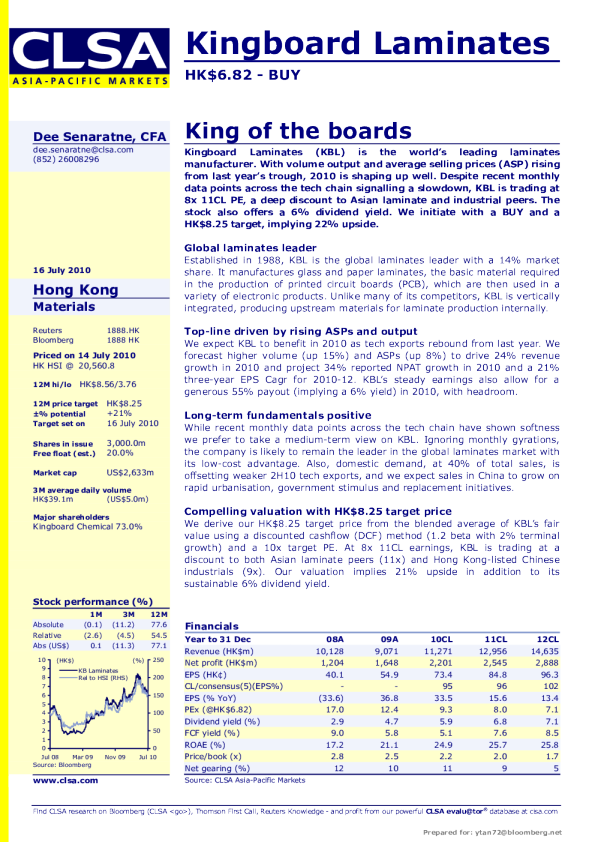 Kingboard Laminates：King of the boards