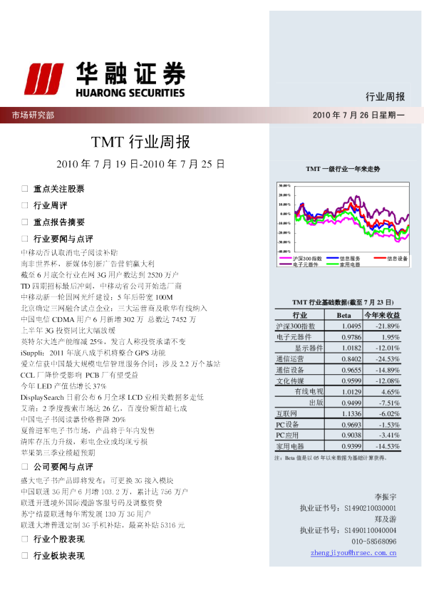 TMT行业周报