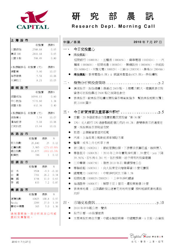 群益证券研究部晨讯