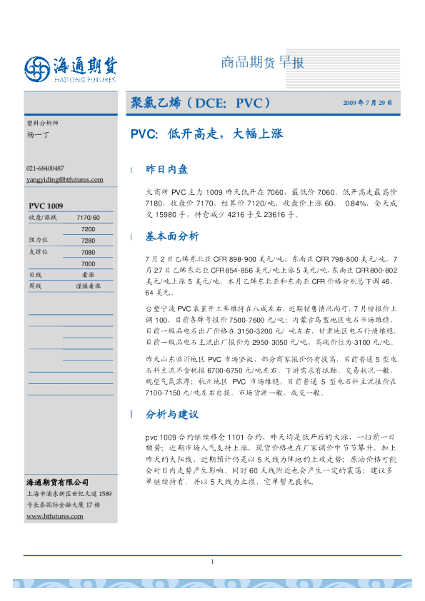 pvc早报：低开高走,大幅上涨