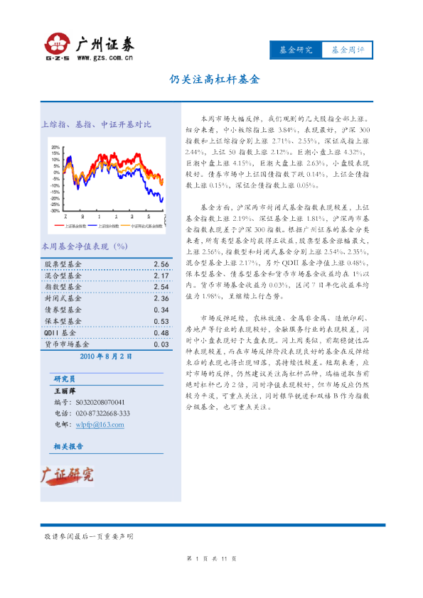 基金周评:仍关注高杠杆基金