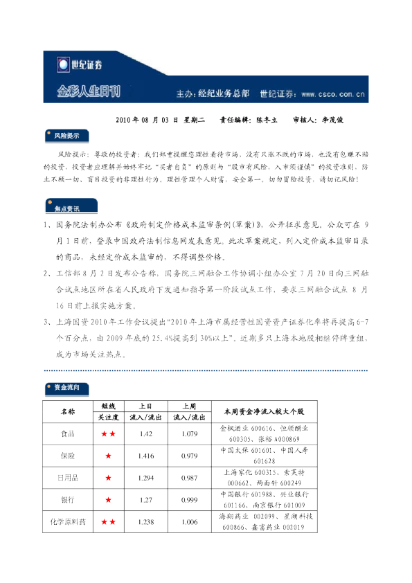 世纪证券金彩人生日刊