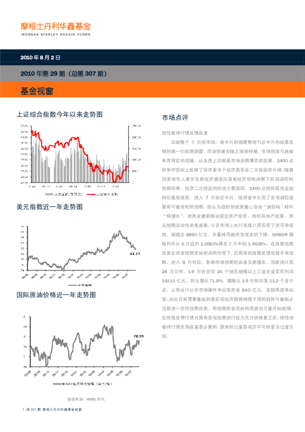 摩根士丹利华鑫基金基金视窗(307期)