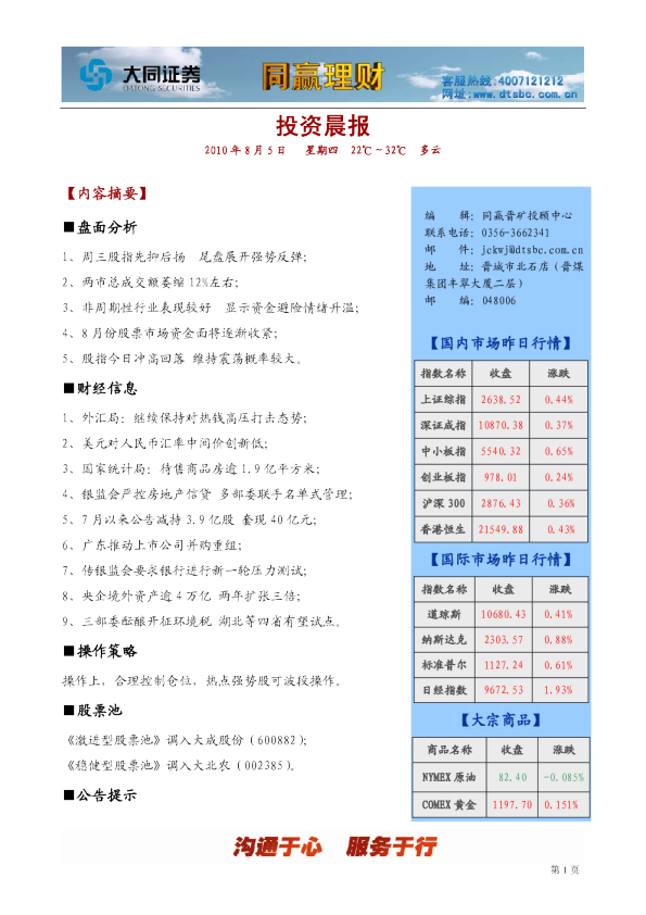 同赢晋矿投资晨报