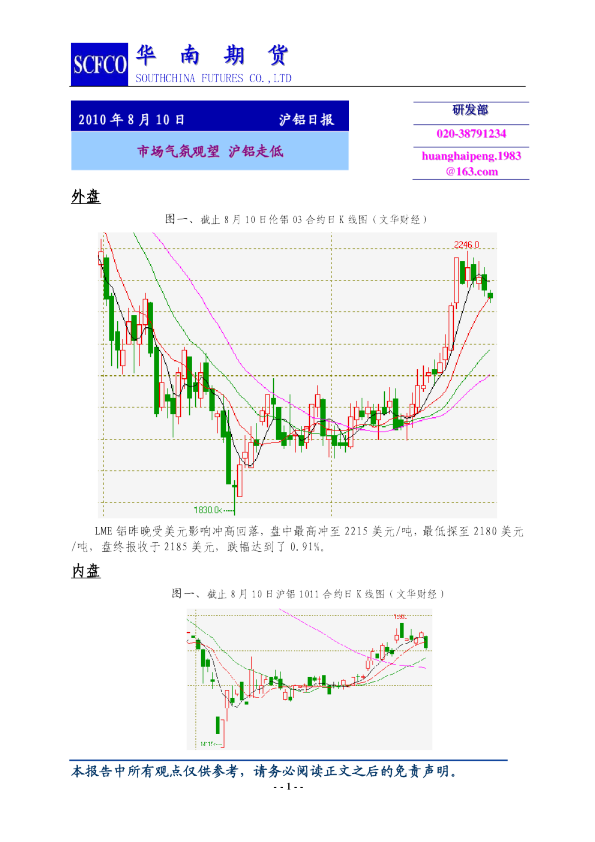 沪铝日报：市场气氛观望,沪铝走低