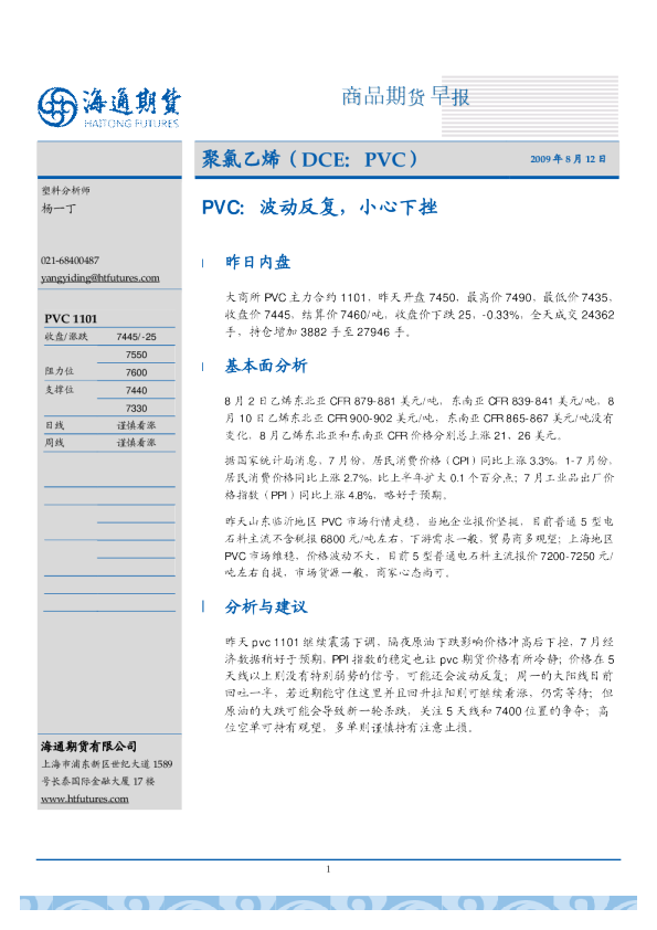 PVC：波动反复,小心下挫