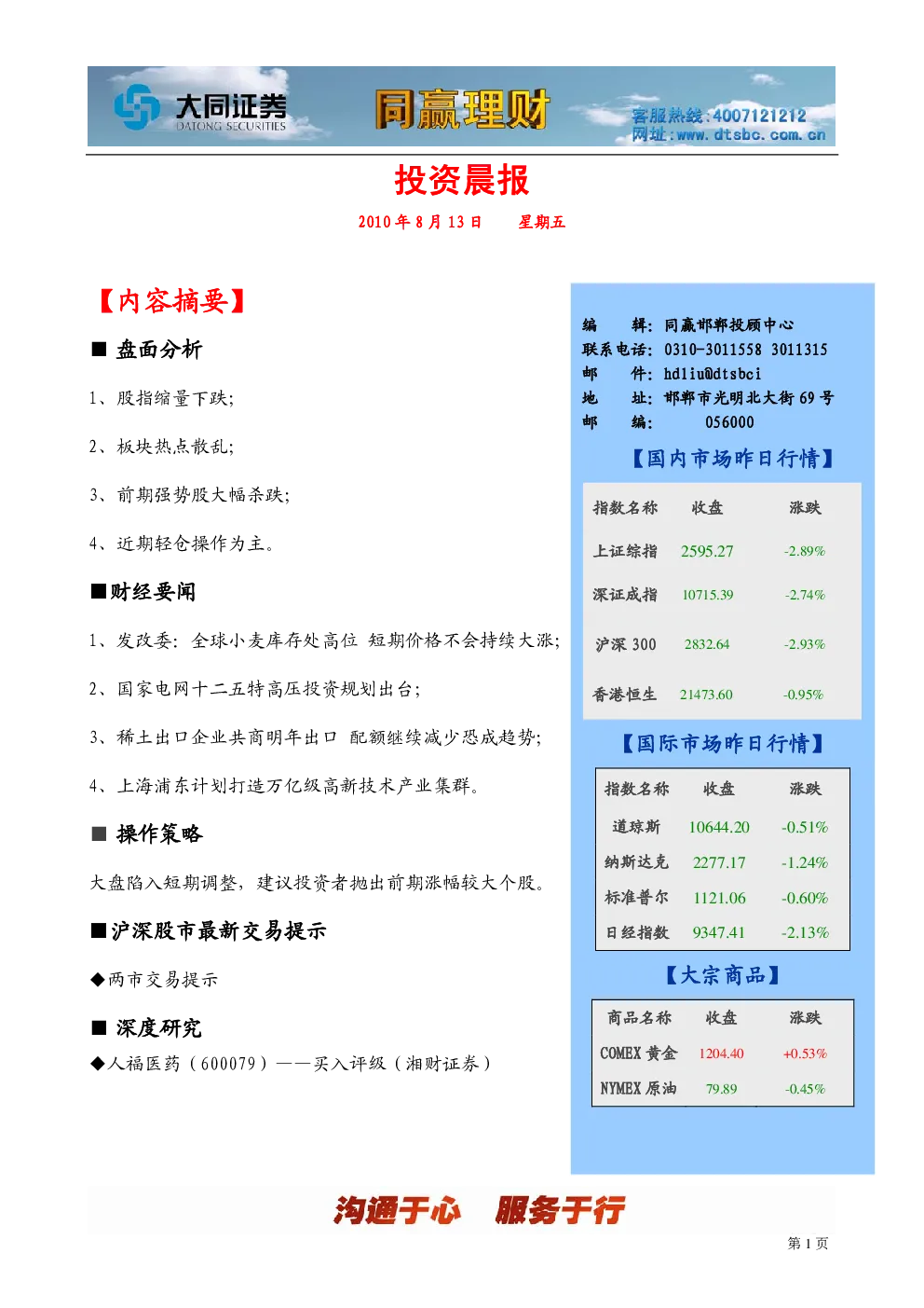 报告封面