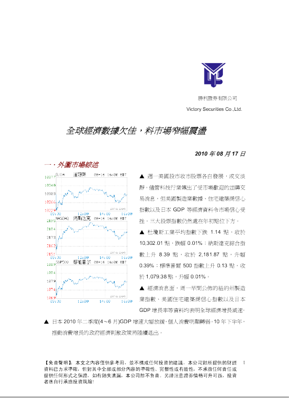 全球经济数据欠佳,料市场窄幅震荡